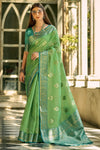 Fern Green Banarasi Tissue Silk Saree