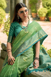 Fern Green Banarasi Tissue Silk Saree