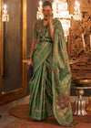 Fern Green Dual Tone Kanjivaram Silk Saree