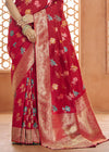 Festival Red Woven Banarasi Soft Silk Saree