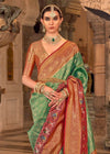 Festive Green And Gold Meenakari Banarasi Designer Silk Saree