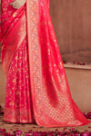 Fiery Red Banarasi Saree With Zari Woven Motifs