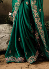 Forest Green Fancy Dola Silk Designer Saree