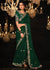 Forest Green Heavy Embroidery Designer Silk Saree