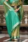 Forest Green Tissue Silk Saree