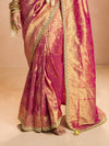 Fuchsia Pink Banarasi Bridal Tissue Silk Saree