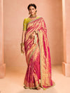 Fuchsia Pink Banarasi Bridal Tissue Silk Saree