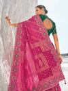 Fuchsia Pink Georgette Bandhani Patola Saree