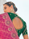 Fuchsia Pink Georgette Bandhani Patola Saree