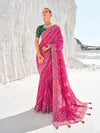 Fuchsia Pink Georgette Bandhani Patola Saree