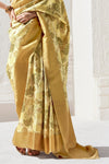 Gold and Mustard Banarasi Digital Printed Saree