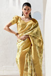 Gold and Mustard Banarasi Digital Printed Saree