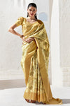 Gold and Mustard Banarasi Digital Printed Saree