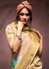 Gold Beige Digital Printed Soft Silk Saree