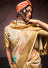 Gold Beige Digital Printed Soft Silk Saree