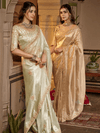 Gold Embroidered Designer Tissue Silk Saree