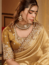 Gold Embroidered Designer Tissue Silk Saree