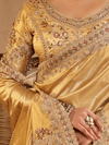 Gold Embroidered Designer Tissue Silk Saree