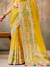 Gold Yellow Zari Woven Paithani Banarasi Silk Saree