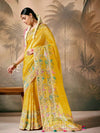 Gold Yellow Zari Woven Paithani Banarasi Silk Saree