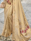 Golden Beige Kanjivaram Silk Saree with Zari Weaving