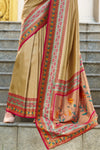 Golden Beige Tissue Silk Saree