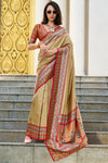 Golden Beige Tissue Silk Saree