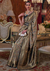 Golden Black Banarasi Kashmiri Silk Saree