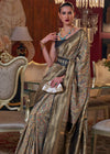 Golden Black Banarasi Kashmiri Silk Saree