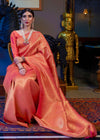 Golden Orange Kanjivaram Saree