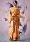 Amber Orange Banarasi Tissue Silk Saree