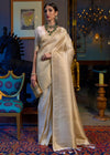 Golden White Kanjivaram Saree