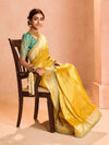 Golden Yellow Banarasi Bridal Tissue Silk Saree