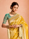 Golden Yellow Banarasi Bridal Tissue Silk Saree