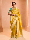 Golden Yellow Banarasi Bridal Tissue Silk Saree