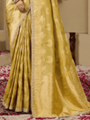Golden Yellow Banarasi Tissue Silk Saree