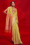 Golden Yellow Banarasi Tussar Silk Saree