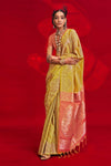 Golden Yellow Banarasi Tussar Silk Saree