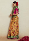 Golden Yellow Brasso Designer Soft Silk Saree