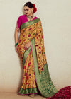 Golden Yellow Brasso Designer Soft Silk Saree