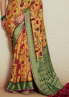 Golden Yellow Brasso Designer Soft Silk Saree