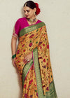 Golden Yellow Brasso Designer Soft Silk Saree