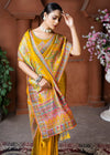 Golden Yellow Designer Silk Saree