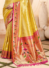 Golden Yellow Paithani Tissue Silk Saree