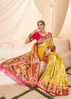 Golden Yellow Paithani Tissue Silk Saree