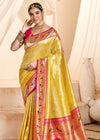 Golden Yellow Paithani Tissue Silk Saree