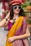 Golden Yellow Soft Banarasi Silk Saree