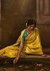 Golden Yellow Woven Designer Banarasi Silk Saree