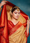 Golden Yellow Woven Kanjivaram Silk Saree