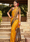 Golden Yellow Woven Kanjivaram Silk Saree